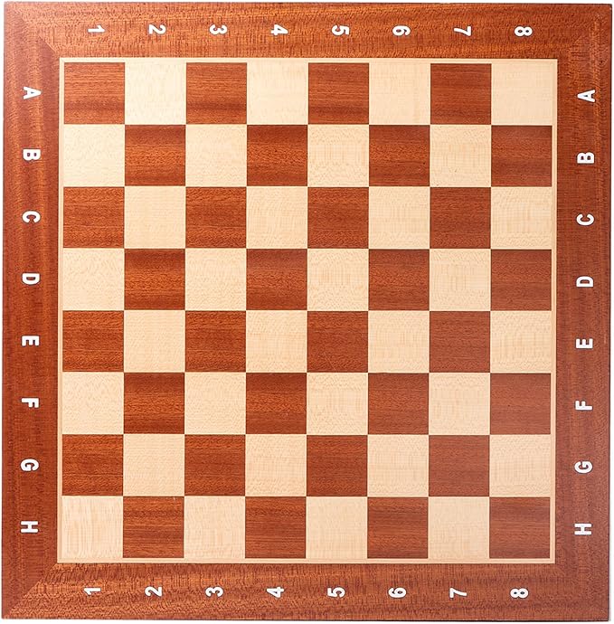 GSE Games &amp Sports Expert Professional Tournament Chess Board Only Sapele &amp Maple Inlaid Chessboard Portable Chess Board for Beginners Kids Adults (Large: 19 / Square: 2 Brown)