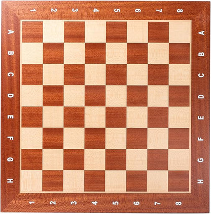 GSE Games &amp Sports Expert Professional Tournament Chess Board Only Sapele &amp Maple Inlaid Chessboard Portable Chess Board for Beginners Kids Adults (Large: 19 / Square: 2 Brown)