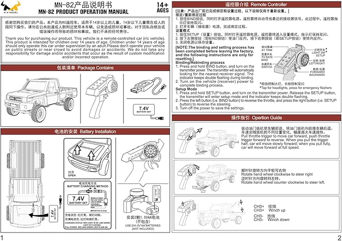 RC Rock Crawler 4x4 RC Truck Toyota LC79 1/12 Remote Control Truck MN82 RC Crawler Off Road Pickup 2.4G All Terrain 280 Motor Proportional Throttle Steering RTR Hobby Toy Adult