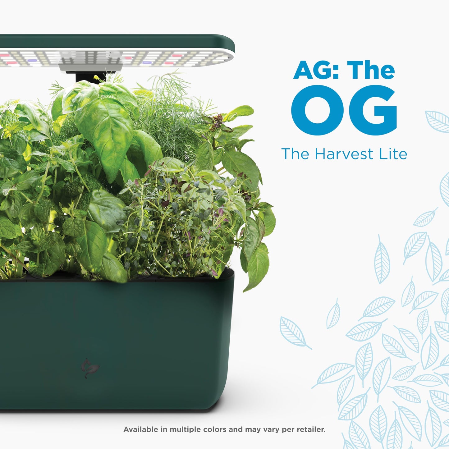 AeroGarden Harvest Lite in Green, Soil-Free Indoor Hydroponic Garden with LED Grow Light for Year-Round Gardening of up to 6 Herbs and Vegetables