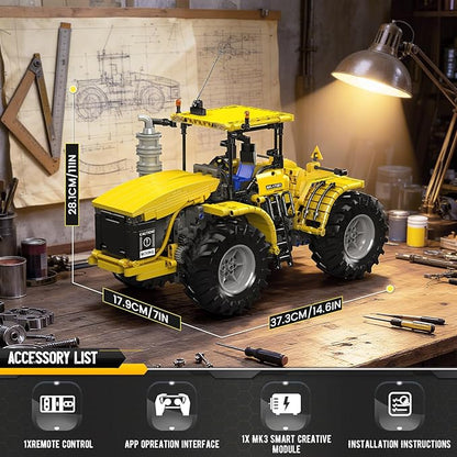 Mould King 17081 Tractor Technique Building Set 4x4 Toy Car Challenger Articuated Tractor Construction Vehicle Toys DIY Engineering Model Sets for Age 14+/Adult(1300 Pieces)
