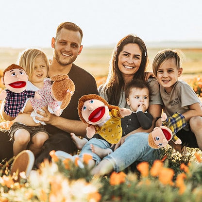 6 Pcs Family Hand Puppets 12 Inch Grandparents Mom &amp Dad Brother &amp Sister Plush Hand Puppet Toys Role-Play Toy Puppets for Kids Storytelling Imaginative Pretend Play Teaching Preschool(6 Fam