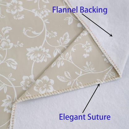 Walrus Heavy Duty Vinyl Tablecloth with Flannel Backing Waterproof Oil-Proof Plastic Table Cloth Stain-Resistant Wipeable Rectangle or Square Table Cover for Indoor and Outdoor (Circle,52x70 Inch)