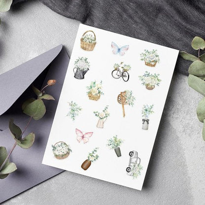 CNhoqc Watercolor Plant Sticker Rolls - 1000Pcs Spring Natural Plant Waterproof Vinyl Reusable Laptop Stickers Self Adhesive Water Bottle Activity Pad Birthday Party Favors Gift Easter Basket Stuffers