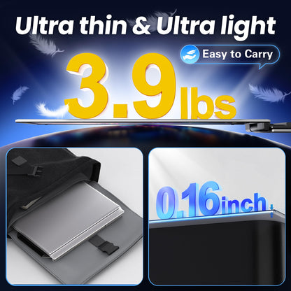 CIDETTY New Upgrad Laptop Screen Extender Monitor Portable, Ultra Light & Thin Triple Portable Monitor for Laptop 1080P FHD IPS Display for 13-17" Laptop, Plug & Play Compatiable with Win/Mac/Chrome