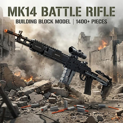 MK14 Model Building Block Set 1568 Pcs Military Building Set Gift for Adults &amp Teens