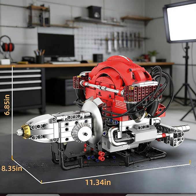 L4 Engine Building SetVisible 4-Cylinder Engine Model Kit that Run with App Control &amp Light and Motor STEM Mechanical Engineering Toy for Adults Ideal Gift &amp Display for Home and Office
