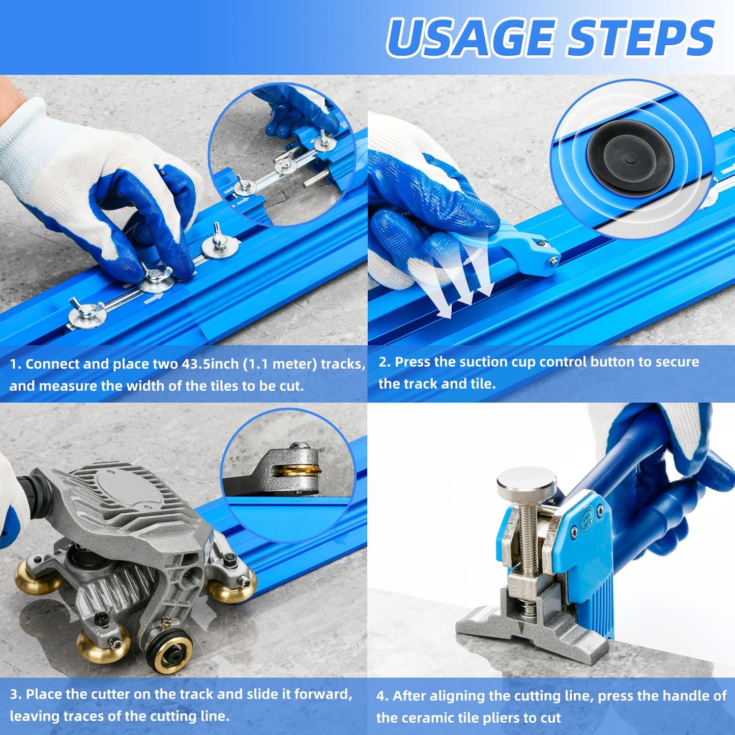 SDLOOL 87 Inch Manual Tile Cutter, for Large format Ceramic Porcelain Tiles, Professional Porcelain Slab Cutting Machine with Double Rails Design Table Tile Cutter Hand Tools