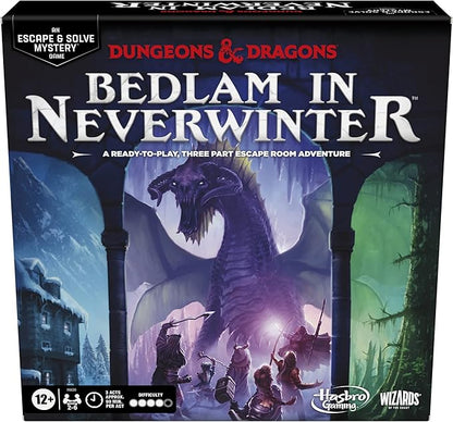 Hasbro Gaming Dungeons &amp Dragons: Bedlam in Neverwinter Board Game Escape Room Cooperative Strategy Games for Ages 12+ 2-6 Players 3 Acts Approx. 90 Mins Each (Amazon Exclusive)