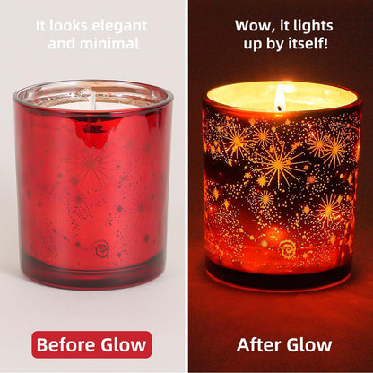 Viyffo 12oz Red Scented Candle with Lamp for Valentine’s Day & Taper Candles 10 Inch Brown 4 Pack Unscented