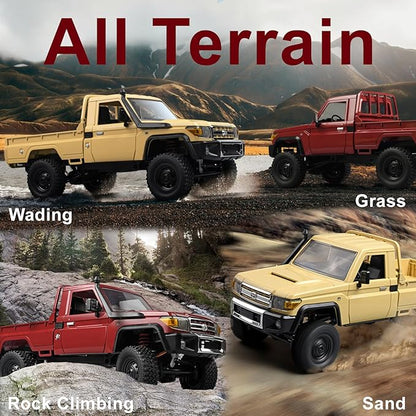 YUCT MN82 1/12 Toyota LC79 RC Rock Crawler 4x4 Off Road Pickup - 2.4Ghz RC Truck with 1200mAh Battery Extra Decor Parts All Terrain RTR for Adults