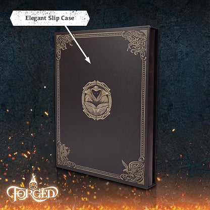 Game Master Screen - 30in Portrait DM Screen Compatible with Dungeons and Dragons and Other TTRPG - Faux Dragon Skin with Clear Dry Erase 8.5 x 11 Pockets - Slipcase Stores with DND Books - Brown