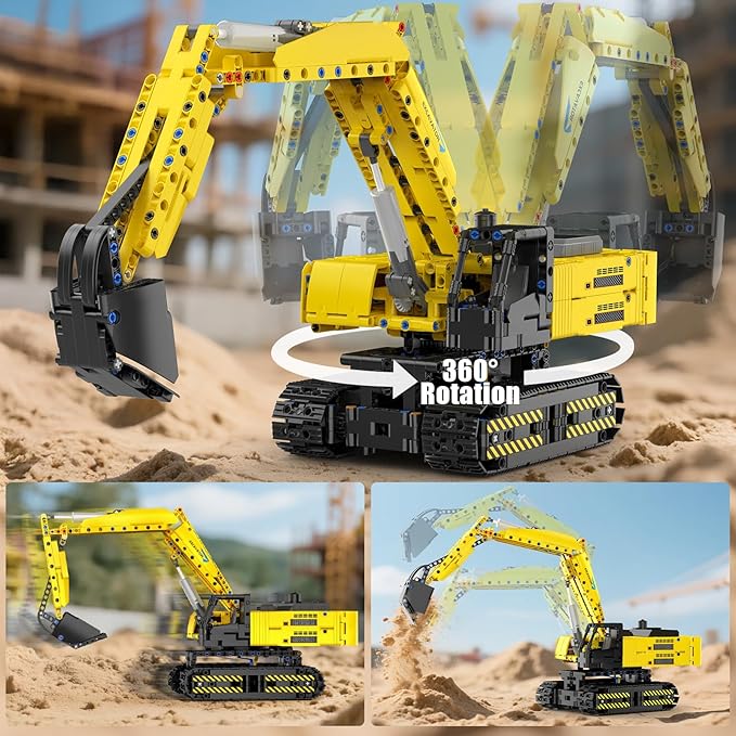Mould King RC Excavator Building Sets 15061 Construction Engineering Model Kits with APP Remote Control Building Kits MOC Construction Vehicles Sets for Adult(1113PCS)
