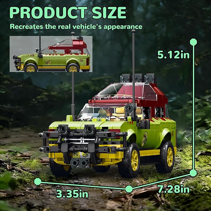Dinosaur Classic Off-Road Vehicle Building Set 3-in-1 All-Terrain Car Trucks Collection Model Kit for Adults -1632PCS