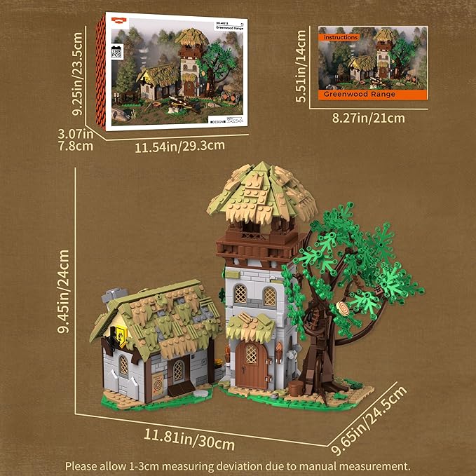 Medieval Building Set Knight Training Ground Buildings Blocks for Adults Teens DIY Toy Model Kits for Adult Boys Girls 12+ Home Office Art Decor Holiday Christmas Birthday Gift 1109PCS