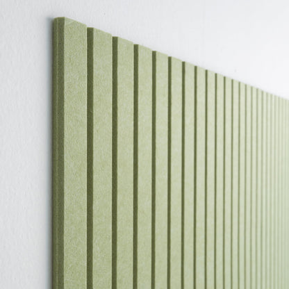 VIVELDA Felt Bulletin Board Tiles 48"x36" - 12-Pack Cork Board Alternative, Oeko-TEX Certified, NRC 0.95 Acoustic Wall Panels, Damage-Free Adhesive, Slatted Design, Home Office & Classroom (Avocado)