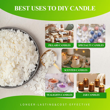 5LB Soy Wax for Candle Making - Natural Soy Wax Flakes Supplies for DIY Candles, Container & Tealight Craft Use, Easy Mel Clean Burn, Ideal for Small Businesses & Etsy Sellers (2270G / 80 OZ)