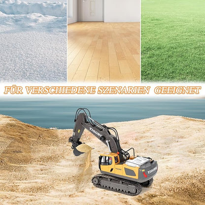 Remote Control Excavator - 1:20 RC Excavator Toys for Boys 14 Channel with Sound/Light RC Digger Construction Toys Gifts for Kids Age 5 6-10 Years Old