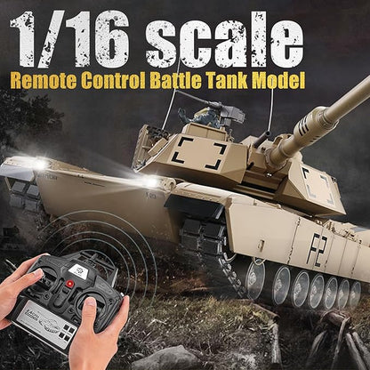 RC Tanks US M1A2 Abrams Army Tank HengLong 1:16 2.4ghz Remote Control Tank Vehicles with Sound &amp Light for Ages 14+