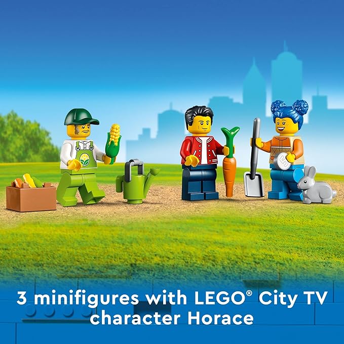 LEGO City Farmers Market Van 60345 Building Toy Set for Kids Boys and Girls Ages 5+ Mobile Farm Shop Playset with 3 Minifigures (310 Pieces)