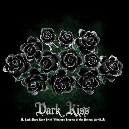 Gothic Black Rose Building Blocks Set - 585 PCS Dark Romance DIY Artificial Flowers Luxury Home Decor for Valentine's Day/Birthday Elegant Gift for Women &amp DIY Enthusiasts