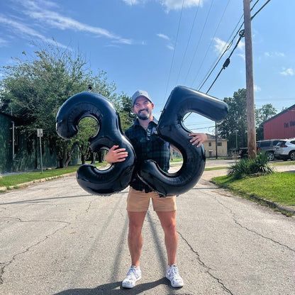 Black Number 18 Balloon 40 Inch, 18th Birthday Party Decorations for Children, Giant 18 Foil Balloon for Party Supplies