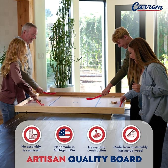 Carrom Champion Nok Hockey Game (Large) — Wooden Board Games for Adults &amp Children — Indoor and Outdoor Games for Family — Sports Board Games