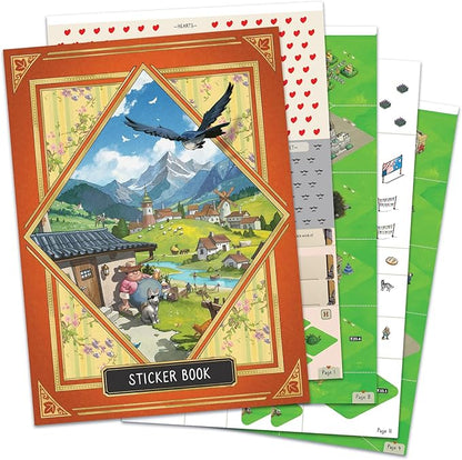 Asmodee Cozy Stickerville Board Game - Narrative Strategy Game of Village Building &amp Storytelling Family-Friendly Fun for Kids &amp Adults Ages 8+ 1-6 Players 30 Minute Playtime