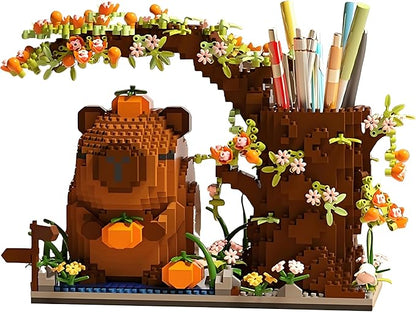 Capybara Building Blocks Set -1880PCS Cute Animals &amp Flowers Building Bricks Kit Kawaii Capybara Gifts Toy for Kids Age 8+ Capybara Stuff Pen Holder&ampDesk Organizer Arts &ampCrafts for Boys