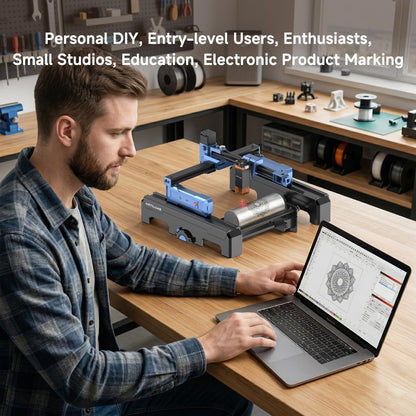 Artilume T1-P Laser Engraver 7000mW, APP Control, Foldable Design with Height Extension and Protective Enclosure, Portable Laser Cutter and Engraver Machine, 200x150mm Large Engraving Area