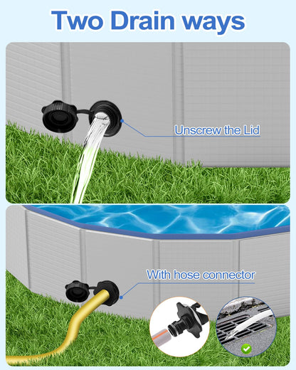 Dog Pool for Medium Dogs, Foldable Plastic Pool for Dogs Slip-Resistant (40''x 12'')