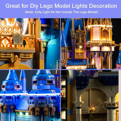 Upgraded Light Kit Compatible with Lego Castle Building Lighting Kit Lights Decoration Compatible with Lego 43222 (Model Not Included)