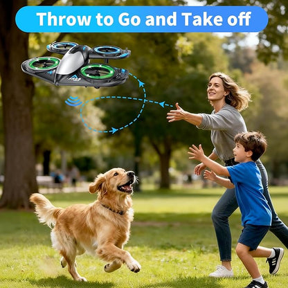 RC Drone for Kids Beginners Foam Remote Control Drone with Cool Lights 360° Flip Altitude Hold 3 Speed Modes Collision Protection and Ease of Use RC Airplane Quadcopter Toy Gift for Boys and G