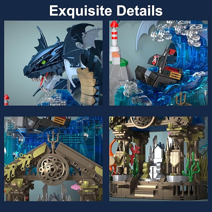 Medieval Building Toys Dragon Building Blocks Set for Adults Teens Boys Girls 14+ Years Old DIY Model Building Kits Hobbies Decor Graduation Birthday Housewarming (2210PCS)