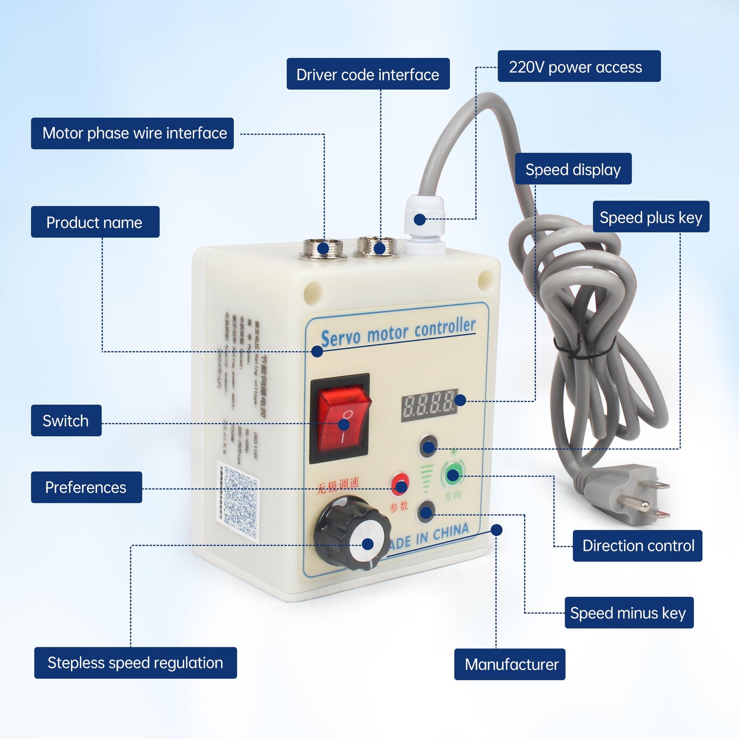 RATTMMOTOR 1500W 1.5KW Permanent Magnet DC Brushless Servo Motor 200-5000RPM 5.02N.m+Servo Motor Speed Controller for Woodworking Machine/Lathe/Drilling and Tapping Machine/Reducer/Belt Sander (110V)