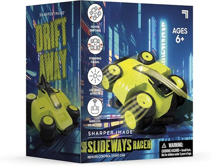 Sharper Image® Slideways Racer – Drifting Stunt RC Car with Rechargeable Battery 3 Driving Modes 90-Degree Wheel Rotation LED Lights 2.4 GHz Remote Control High-Speed RC Stunt Car Toy for Ages 6+