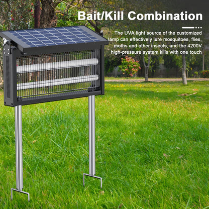 17.7 * 9.8 * 7.1in Bug Zapper Outdoor - Mosquito Repellent Outdoor Patio,Solar Bug Zapper Indoor,Waterproof Portable Fly Zapper,High Powered 4500V Mosquito Zappers Killer for Home,Patio,Camping