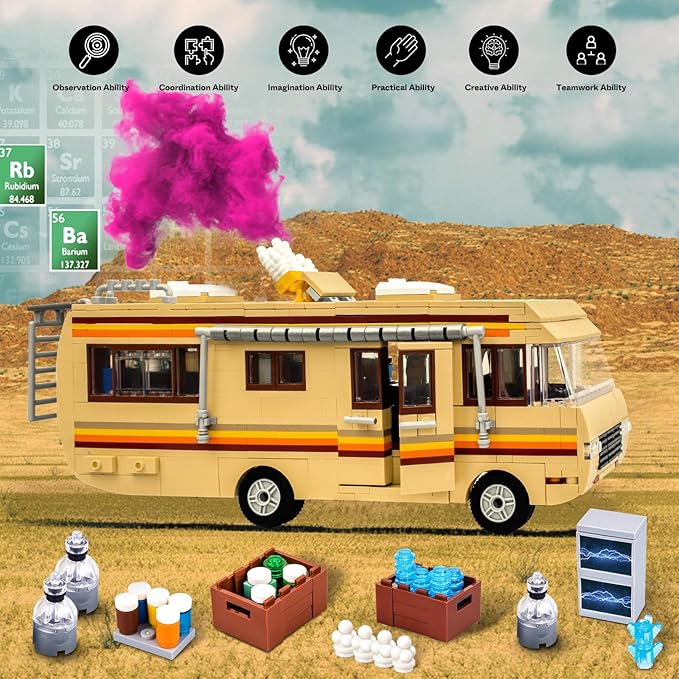 Camper for Break Bad Rv Building Set Creative Camper Van Building Blocks Merchandise DIY Technic Building Set Toy Building Bricks Kit for Ages 8-14(986 Pieces)