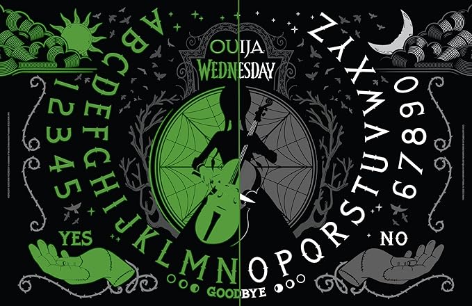 Ouija: Wednesday | Inspired by the Popular Original Series Wednesday | Collectible Classic Ouija Board Game | Officially Licensed Game and Merchandise | Glow in the Dark Board | 2-4 Players Ages 8+