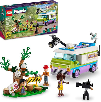 LEGO Friends Newsroom Van 41749 Building Toy Set Creative Fun for Ages 6+ Includes Accessories So Kids Can Pretend to Film and Report The News A Fun Birthday Gift for Kids Who Love Role Play