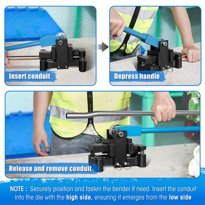 SDSNTE Conduit Offset Bender 2 in 1 - both ½“& ¾” EMT, Ensuring Precise and Efficient Electrical Installations, Blue