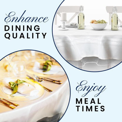 Broder Heavy Duty Clear Plastic Table Cover Protector Rectangle 52x70 – Waterproof, Oil Proof, Wipeable Vinyl Tablecloth Protector, Thick PVC, for Dining Room, Kitchen, Desk, Office, Everyday Use