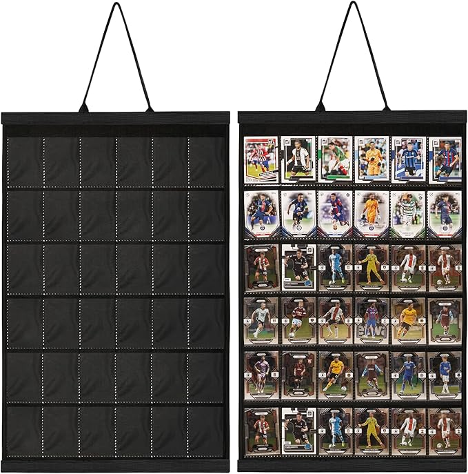 36 Cards Display Case - 35PT Graded Sports Card Frame - with PVC Protection &amp Clear View for Baseball Football Basketball Trading Card Wall Display Black