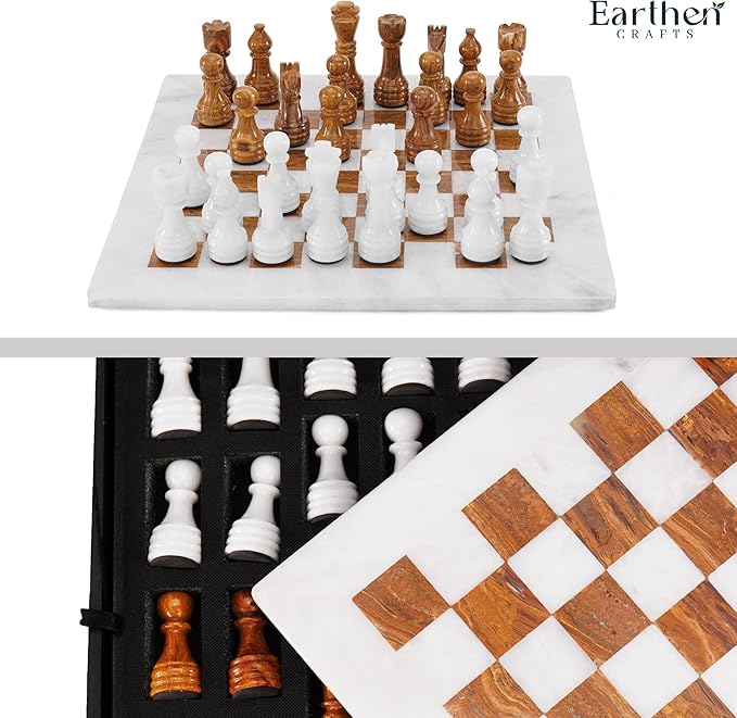 Marble Chess Set with Storage Box 15 Handmade White &amp Red Chess Board Ideal Marble Chess Board Game Set &amp Chess Pieces for Home Decor