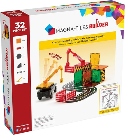 MAGNA-TILES Builder 32-Piece Magnetic Construction Set The ORIGINAL Magnetic Building Brand