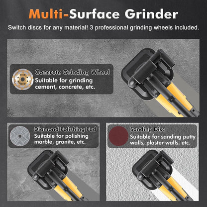 YUCHENGTECH 4 Head Concrete grinder Set 4" Concrete Floor Grinder 3800W Concrete Surface Planer with Dust Extraction Shroud Auxiliary Wheels for Grinding Concrete Cement Marble