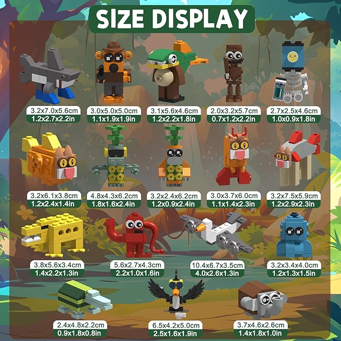 Italian Brain Rot Unique Cartoon Characters Building Blocks 17 in 1 Educational &amp Entertaining Gift Idea for Kids Teens &amp Adults