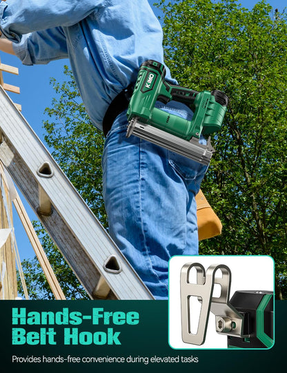 KIMO Brad Nailer Cordless w/ 5000pcs Nails, 2.0Ah Battery X2, 180 Nails/min, Single & Contact Firing, LED Light, Fast Charger,Adjustable Depth 18 GA Cordless Nail Gun for DIY Woodworking Framing