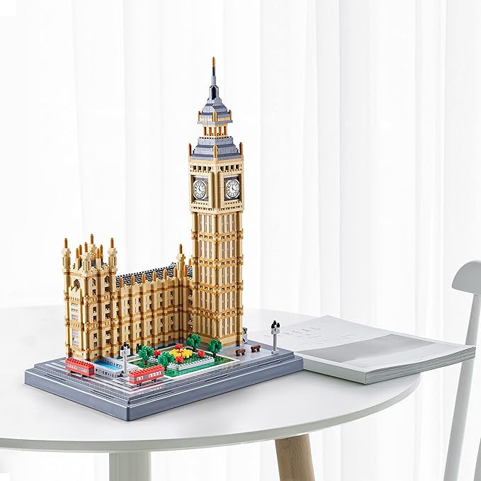 6473PCS Architecture Big Ben Micro Building Blocks Set Modle Kit Present for Adults and Ages of 14+