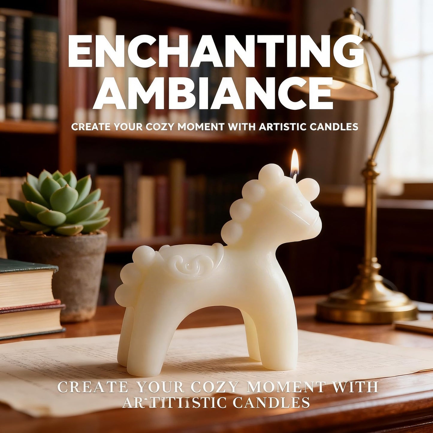 Horse-Shaped Scented Candle,Adorable Animal Design,Soy Wax Smokeless Candle with Floral Fragrance,New Year Gift of Positive Energy,Perfect for Christening Favors,Home Decor